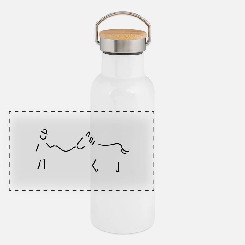 pferdeflüsterer Panorama Thermosflasche mit Bambusdeckel