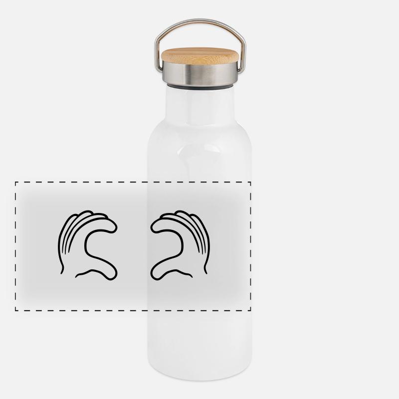 Accès 2 mains saisir seins pincer comics seins sei Gourde isotherme avec bouchon en bambou