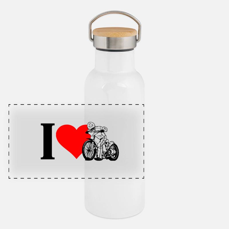 I Love Speedway Gourde isotherme avec bouchon en bambou