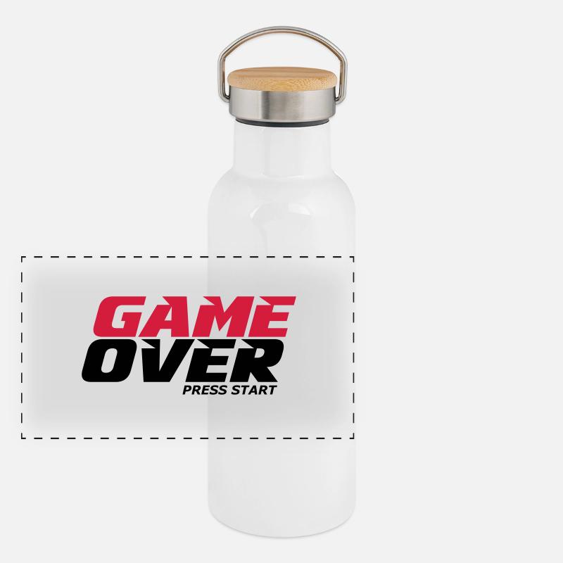 gaming Gourde isotherme avec bouchon en bambou