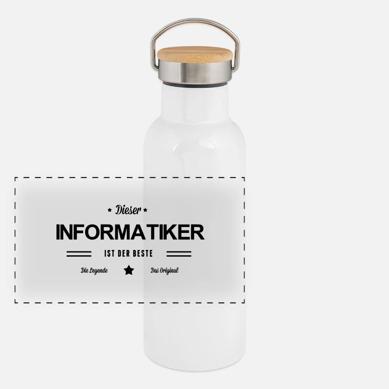 Bester Informatiker Panorama Thermosflasche mit Bambusdeckel