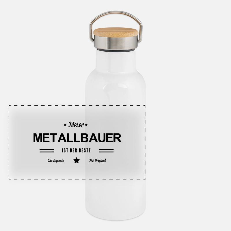 Bester Metallbauer Panorama Thermosflasche mit Bambusdeckel