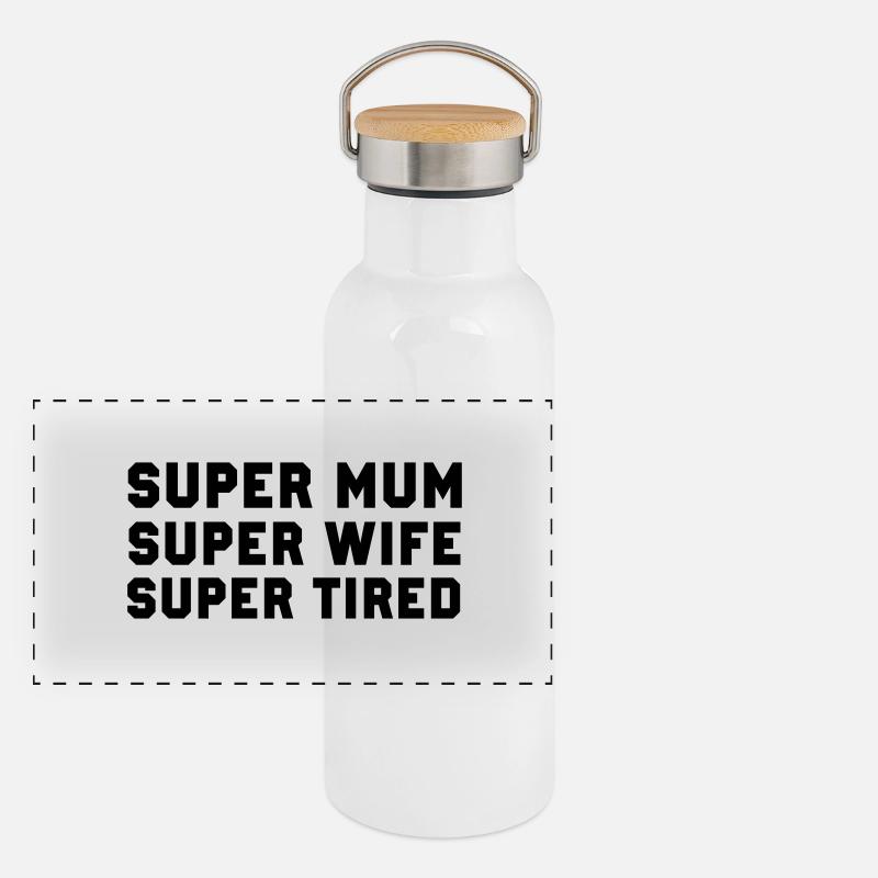 Super Mum Panorama Thermosflasche mit Bambusdeckel