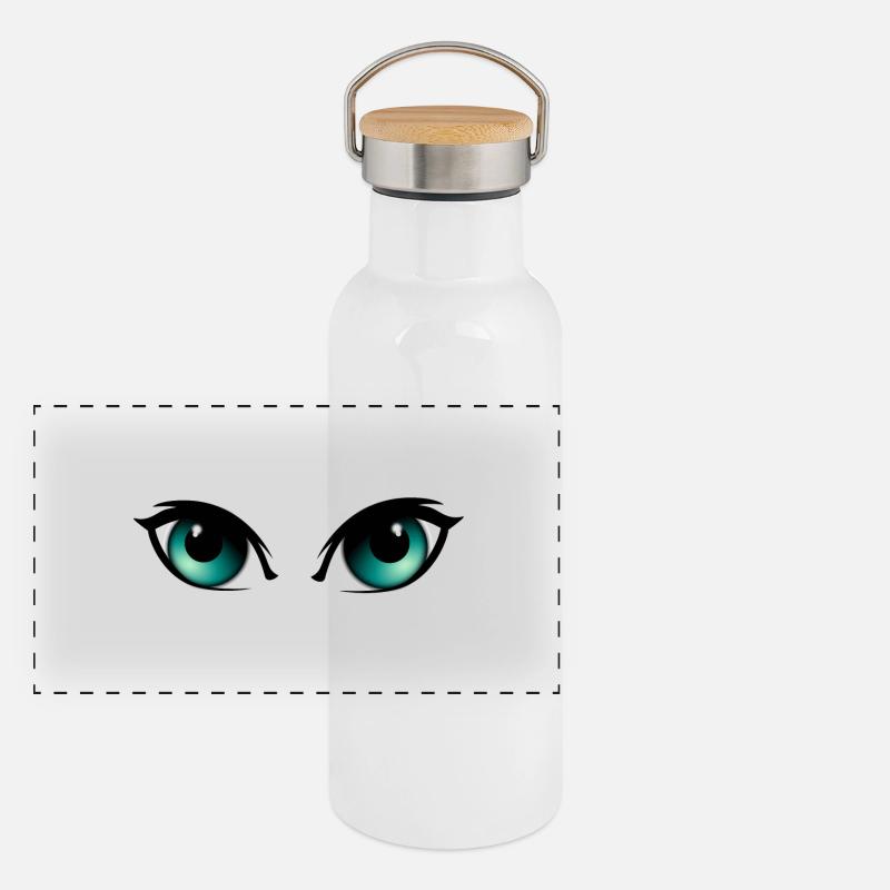Augen Panorama Thermosflasche mit Bambusdeckel