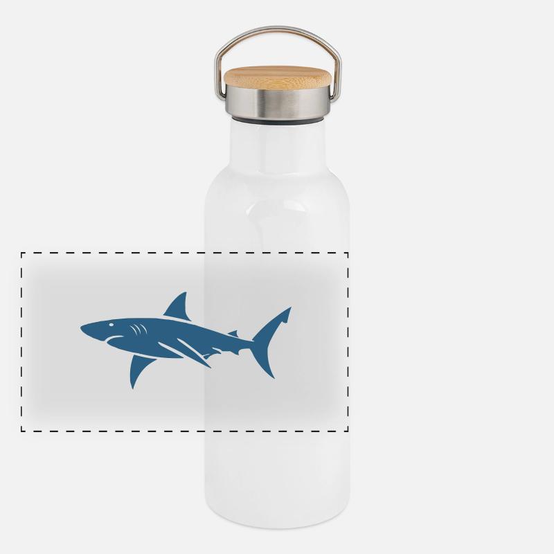 requin Gourde isotherme avec bouchon en bambou