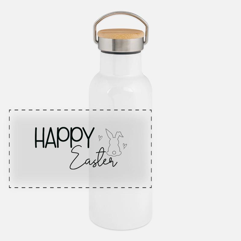 Happy Easter 🐰🌸 Panorama Thermosflasche mit Bambusdeckel