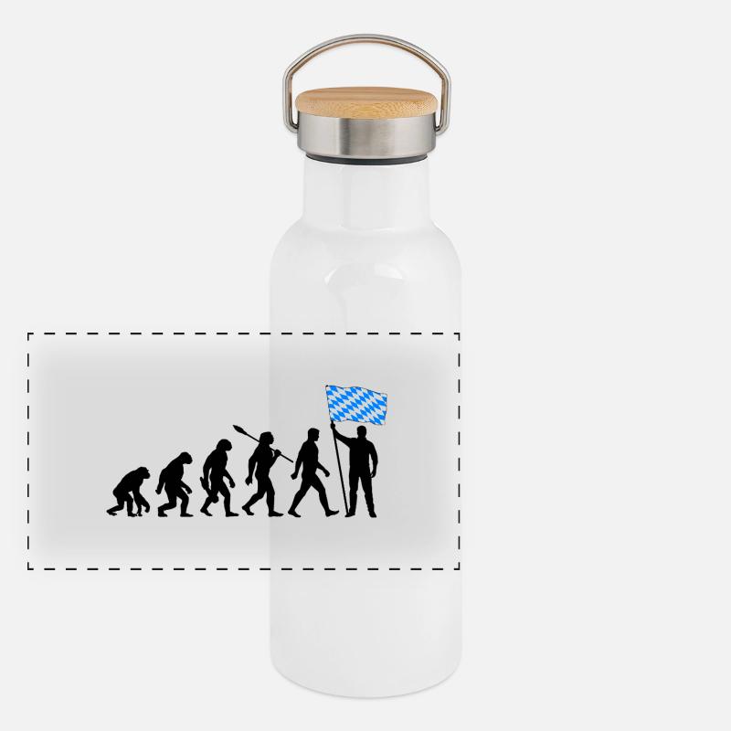 Bayern - Evolution - Flagge - Nation Panorama Thermosflasche mit Bambusdeckel