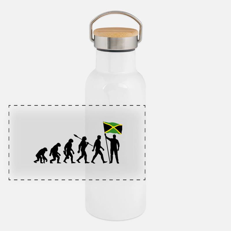 Jamaica - Evolution - Flagge - Nation Panorama Thermosflasche mit Bambusdeckel