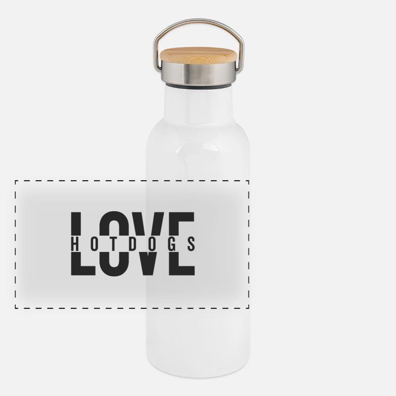 Love Hotdogs Fast Food Statement Panoramic Thermal Bottle with Bamboo Lid