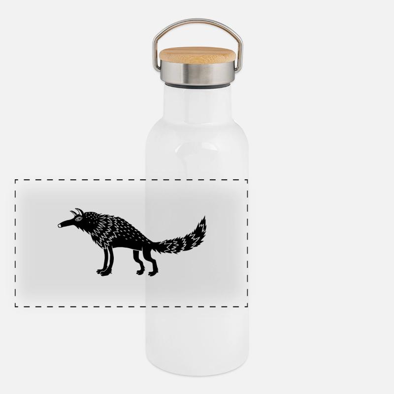 Wolf Panoramic Thermal Bottle with Bamboo Lid