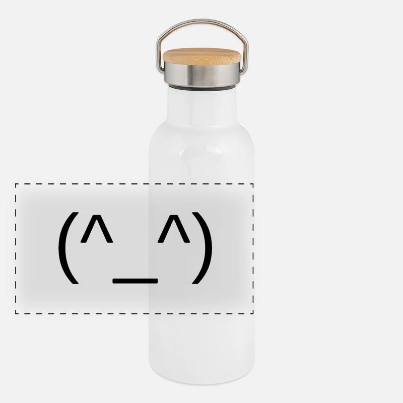 Visage Gourde isotherme avec bouchon en bambou