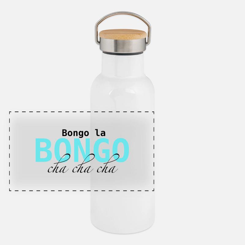 Bongo Beat – Rhythmus im Blut Panorama Thermosflasche mit Bambusdeckel