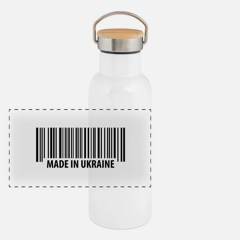 Made in Ukraine Panorama Thermosflasche mit Bambusdeckel