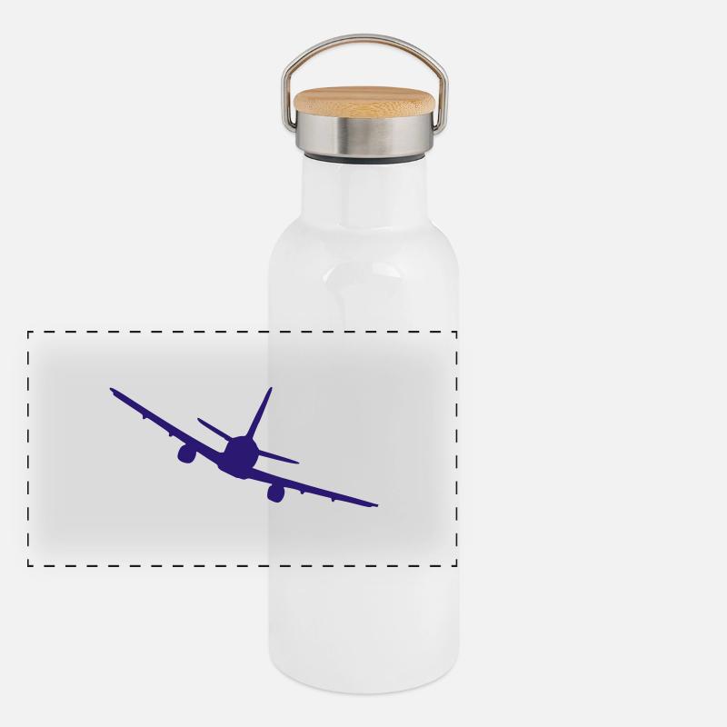 Avion Gourde isotherme avec bouchon en bambou