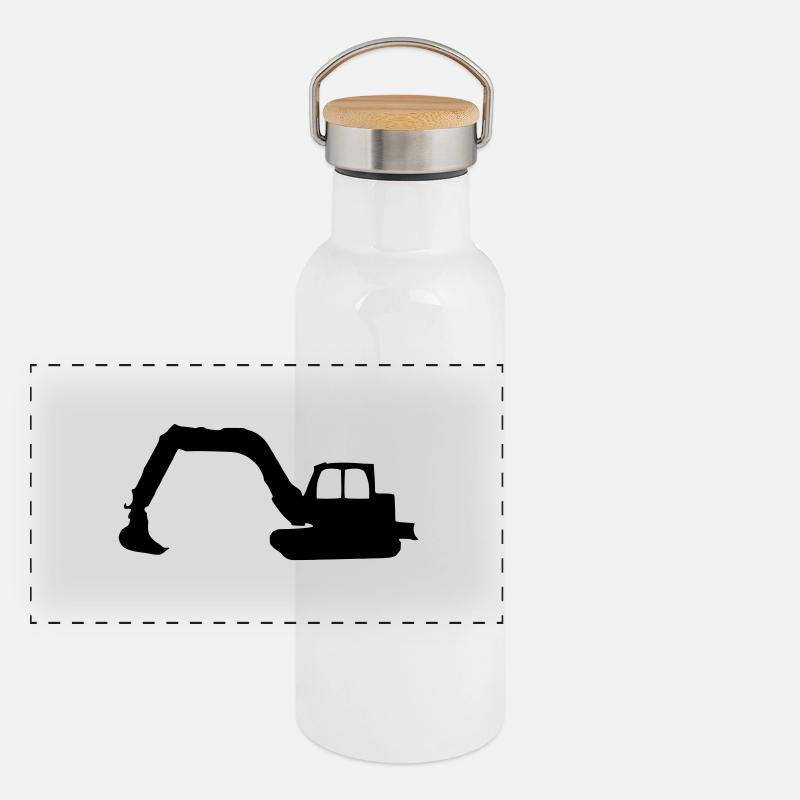 tractopelle Gourde isotherme avec bouchon en bambou