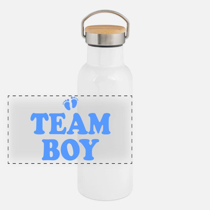 Team boy Gourde isotherme avec bouchon en bambou