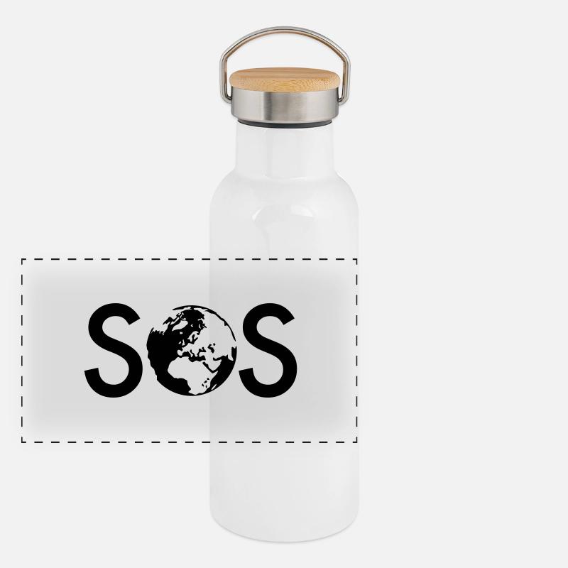 SOS Panorama Thermosflasche mit Bambusdeckel