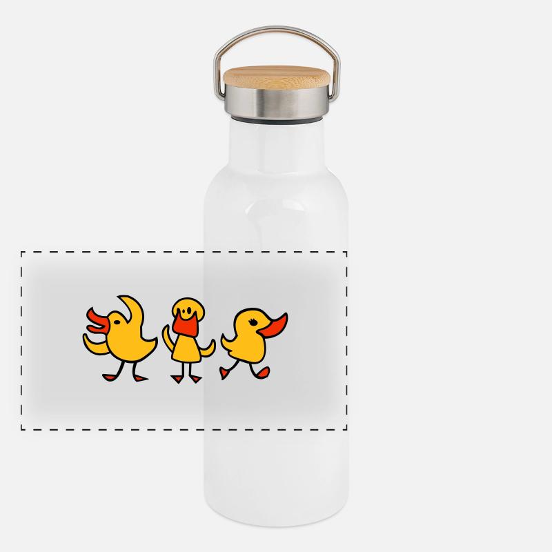 3 ducks Panoramic Thermal Bottle with Bamboo Lid
