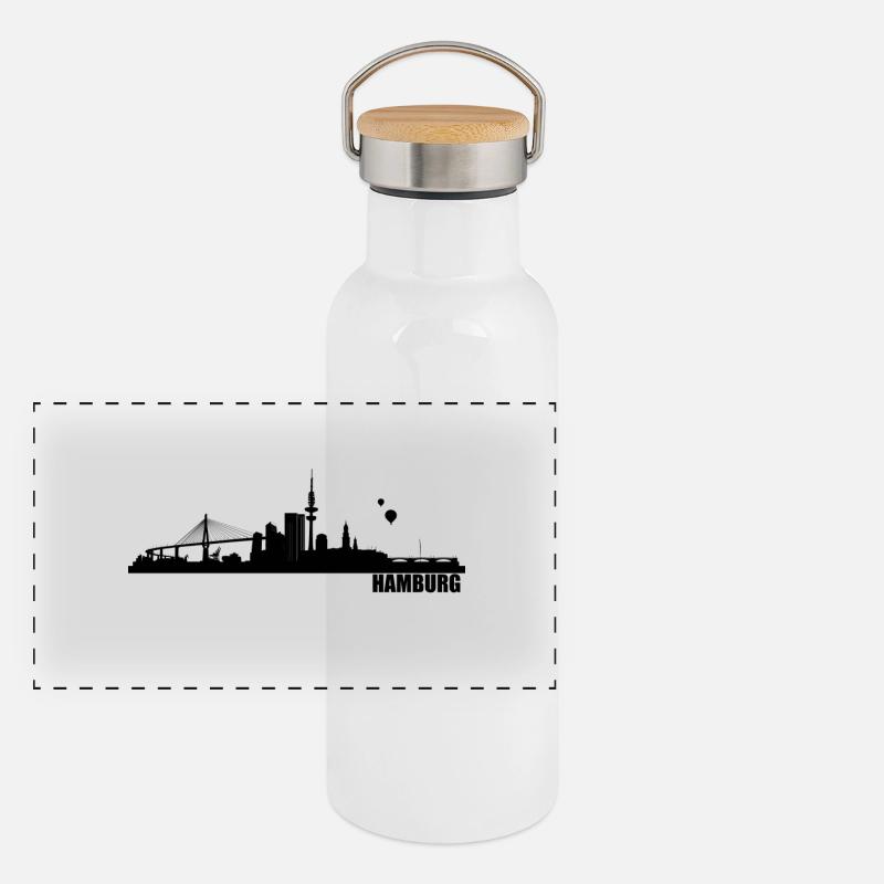 Hamburg Panorama Thermosflasche mit Bambusdeckel