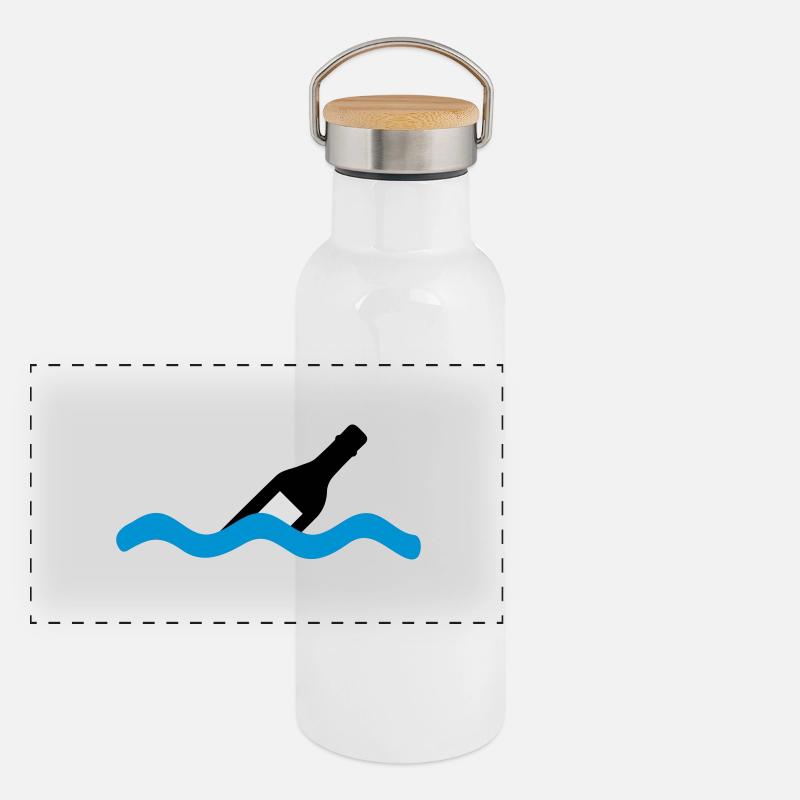 message dans une bouteille Gourde isotherme avec bouchon en bambou