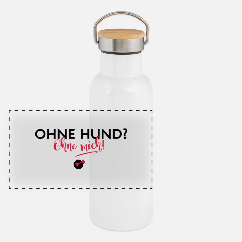 Ohne mich! Panorama Thermosflasche mit Bambusdeckel