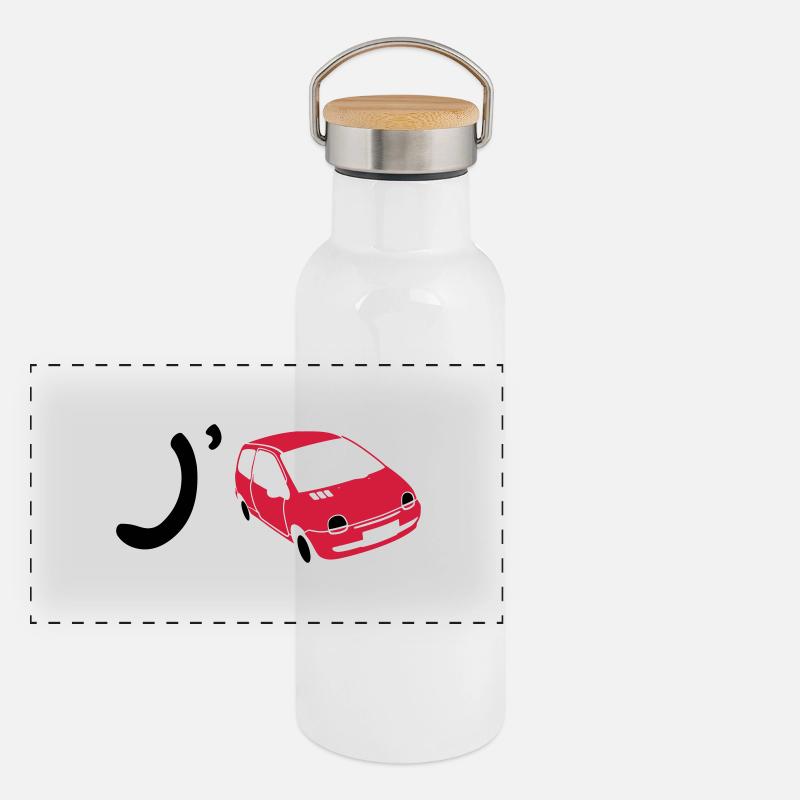 j'aime ma twingo Gourde isotherme avec bouchon en bambou