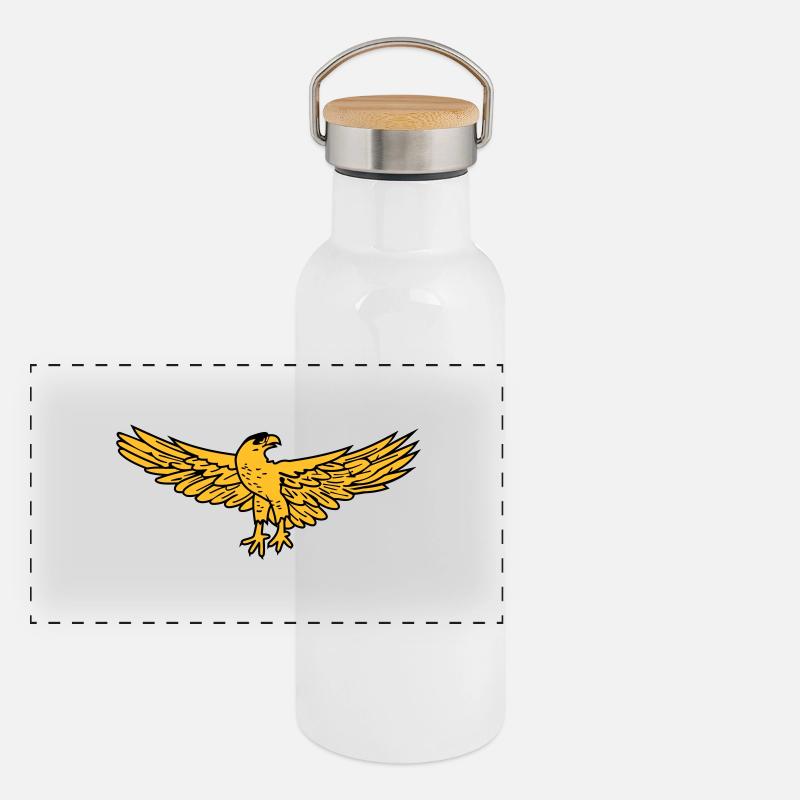 Adler Rom SPQR Vogel Panorama Thermosflasche mit Bambusdeckel