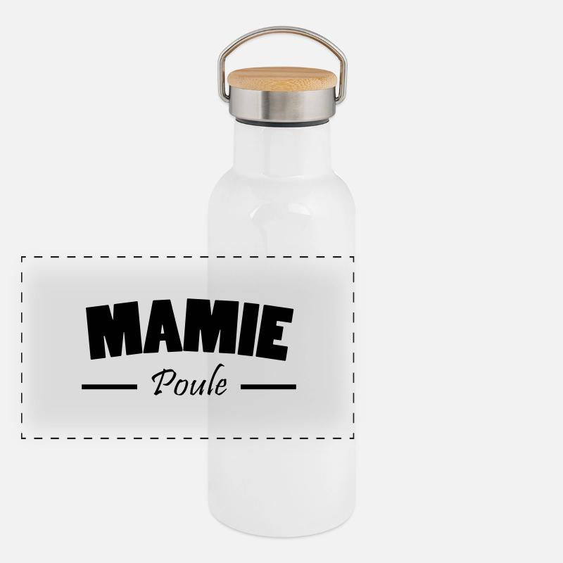 mamie poule Gourde isotherme avec bouchon en bambou
