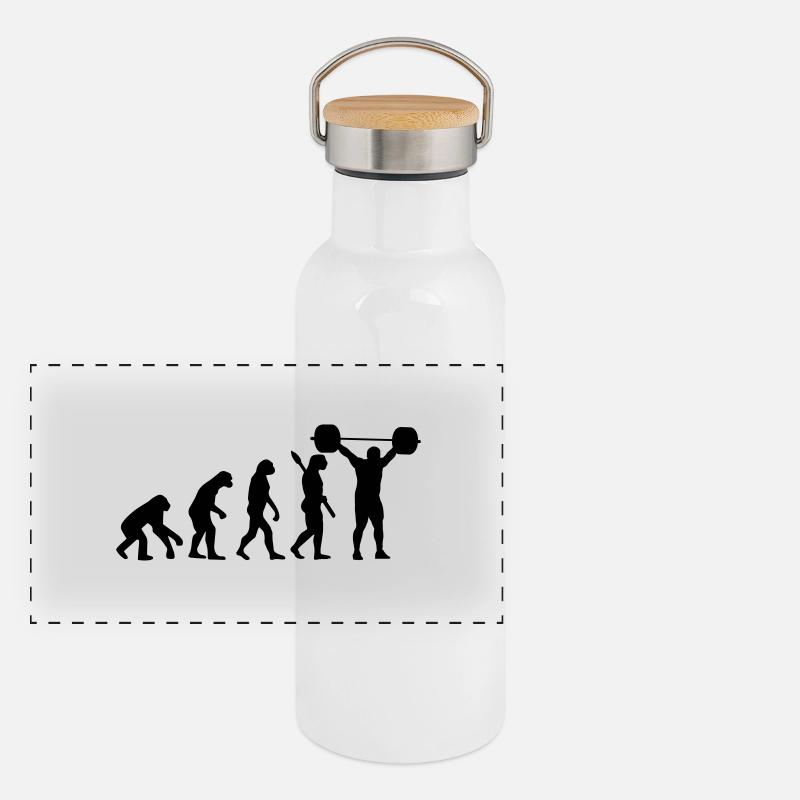 Evolution of Weightlifter Panorama Thermosflasche mit Bambusdeckel