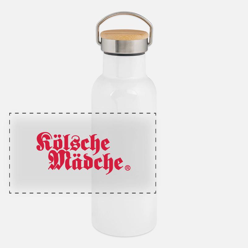 Kölsche Mädche - Cities Panorama Thermosflasche mit Bambusdeckel