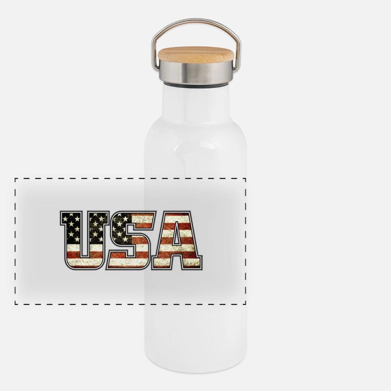 usa Panoramic Thermal Bottle with Bamboo Lid
