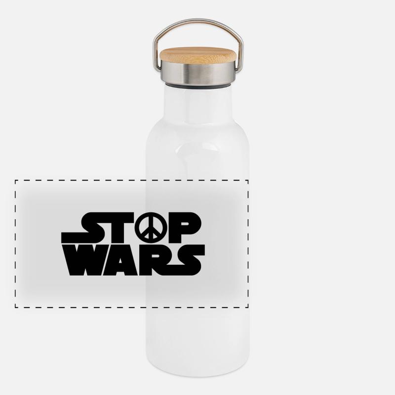 peace stop wars Panoramic Thermal Bottle with Bamboo Lid