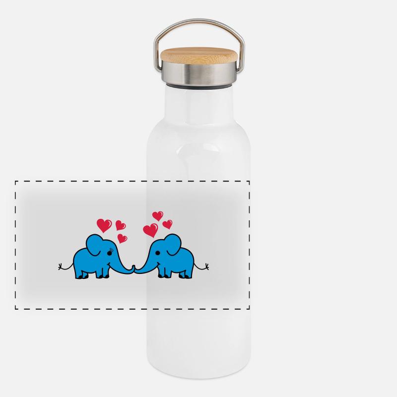 elefant_love Gourde isotherme avec bouchon en bambou