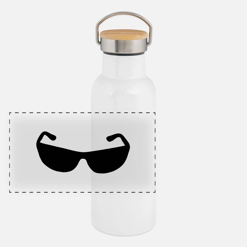 brille_symbol_t1 Gourde isotherme avec bouchon en bambou