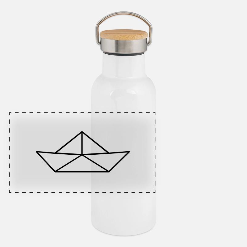Paper Boat Gourde isotherme avec bouchon en bambou