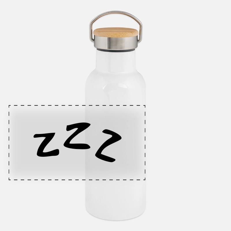 Sleeping ZZZ Panorama Thermosflasche mit Bambusdeckel