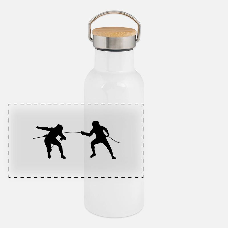 escrime fencing Gourde isotherme avec bouchon en bambou