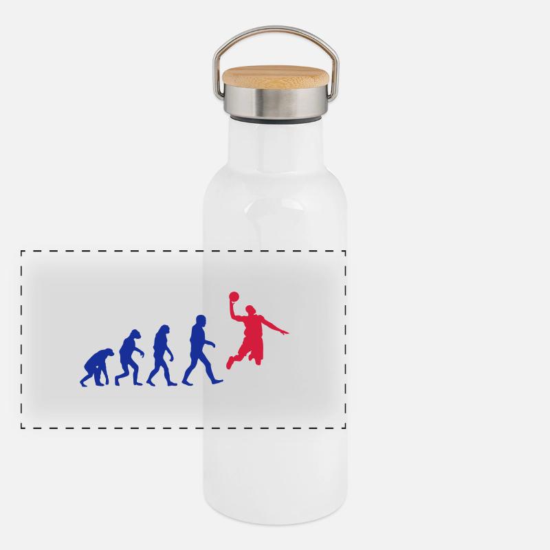 Basketball evolution logo Panoramic Thermal Bottle with Bamboo Lid