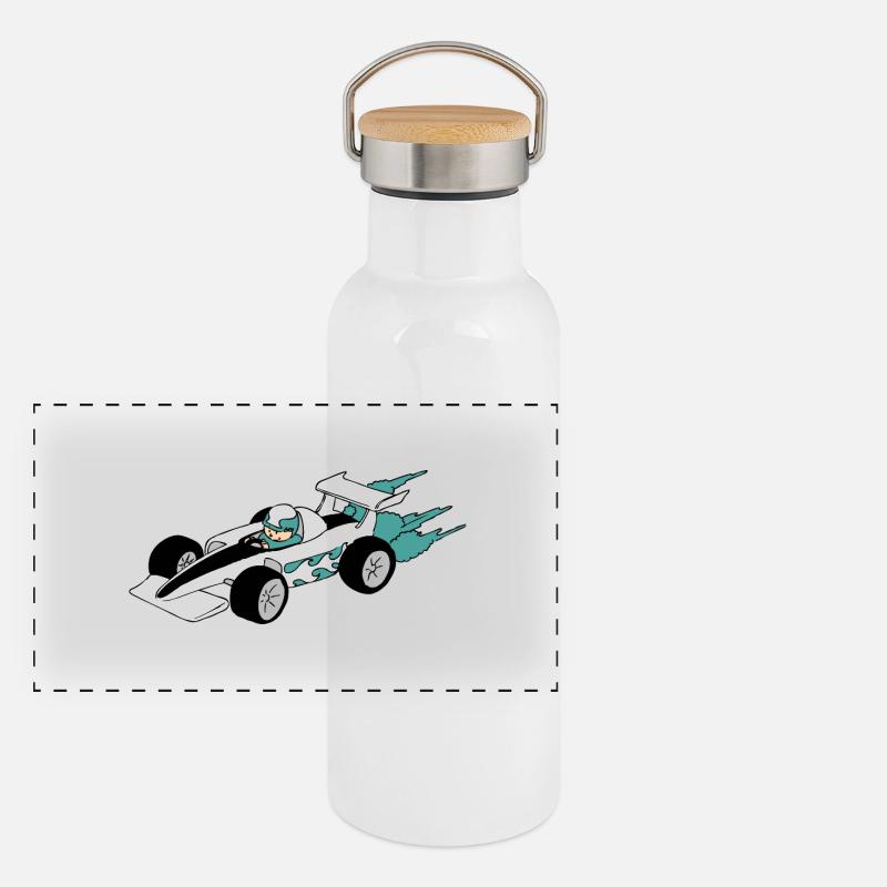 Formula Race car Gourde isotherme avec bouchon en bambou