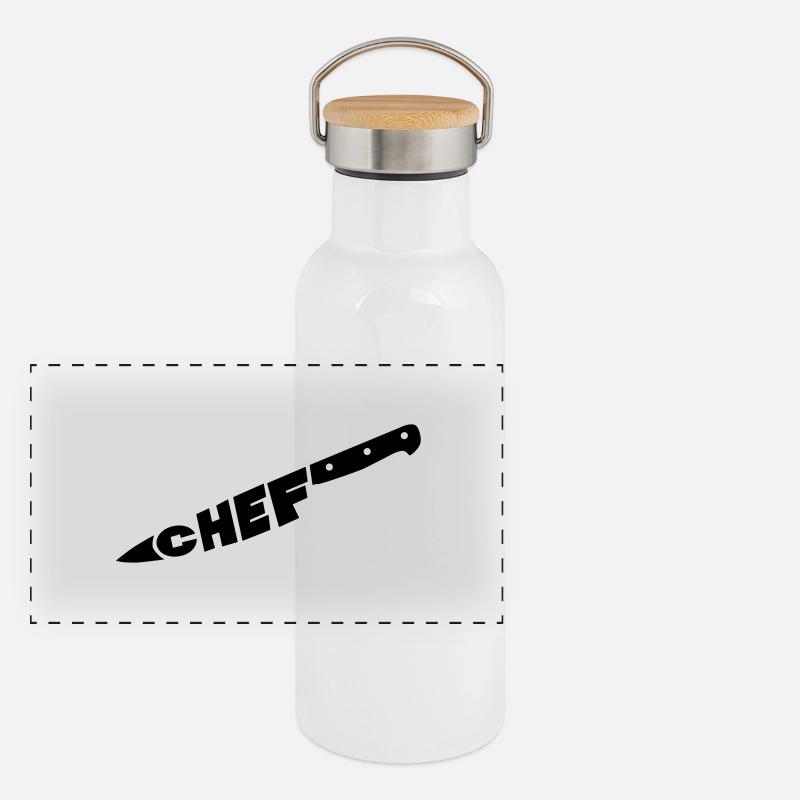 chef couteau Gourde isotherme avec bouchon en bambou
