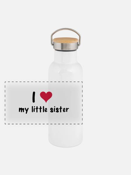 Sister - Panoramic Thermal Bottle with Bamboo Lid - white - Front