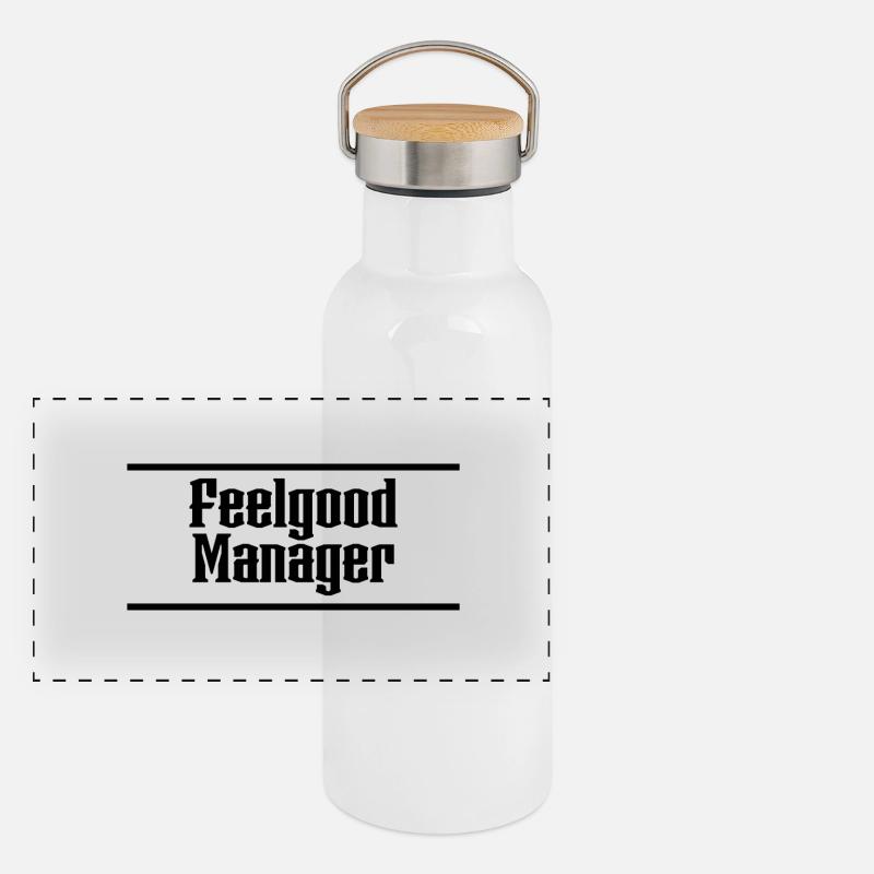 Feelgod Manager Tshirt Gourde isotherme avec bouchon en bambou