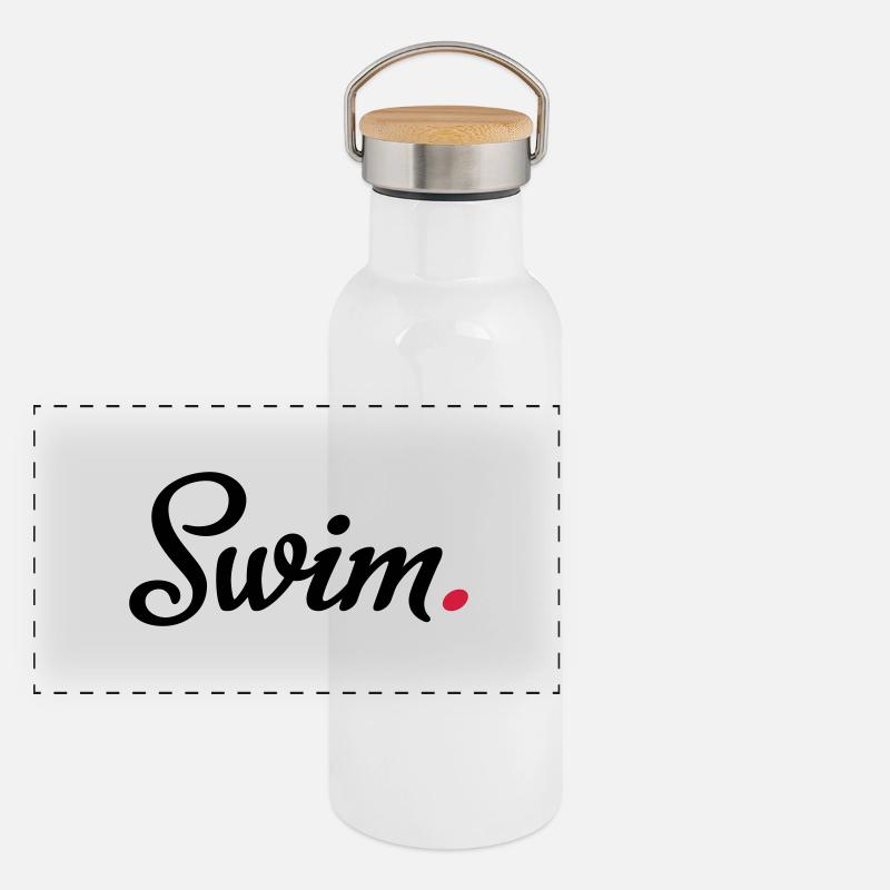 schwimmen Panorama Thermosflasche mit Bambusdeckel