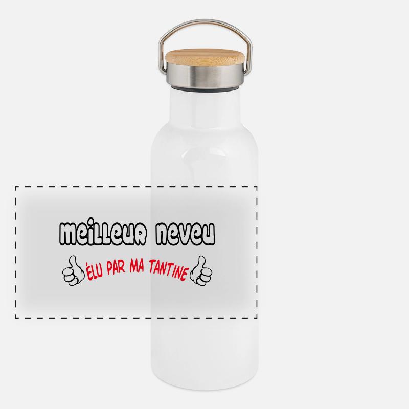 Bester Neffe Panorama Thermosflasche mit Bambusdeckel