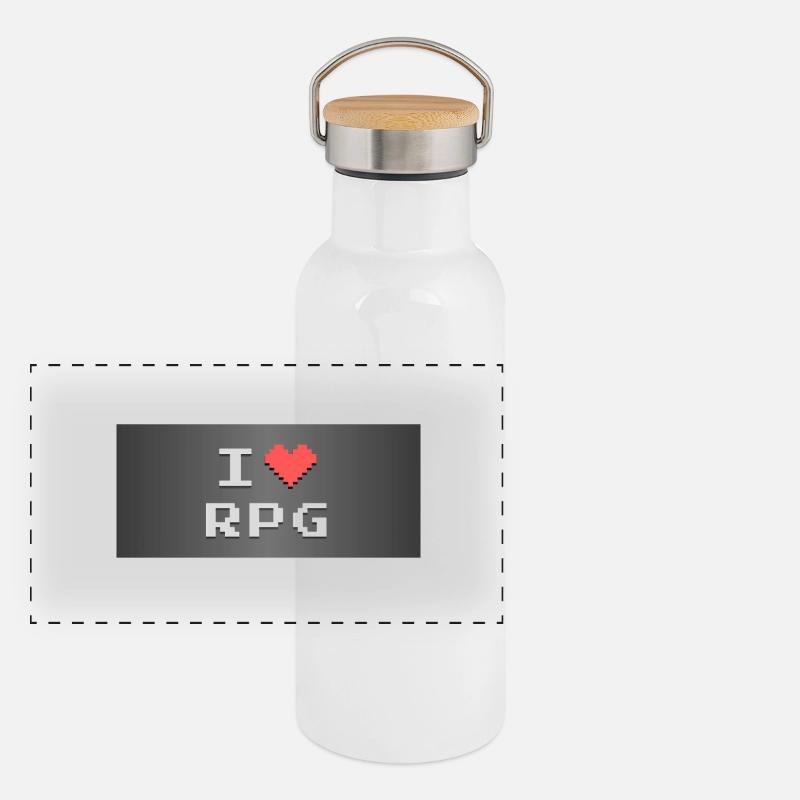 Ich liebe - RPG Panorama Thermosflasche mit Bambusdeckel