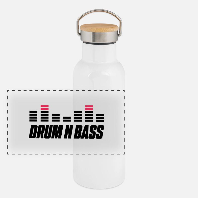drum bass Panorama Thermosflasche mit Bambusdeckel
