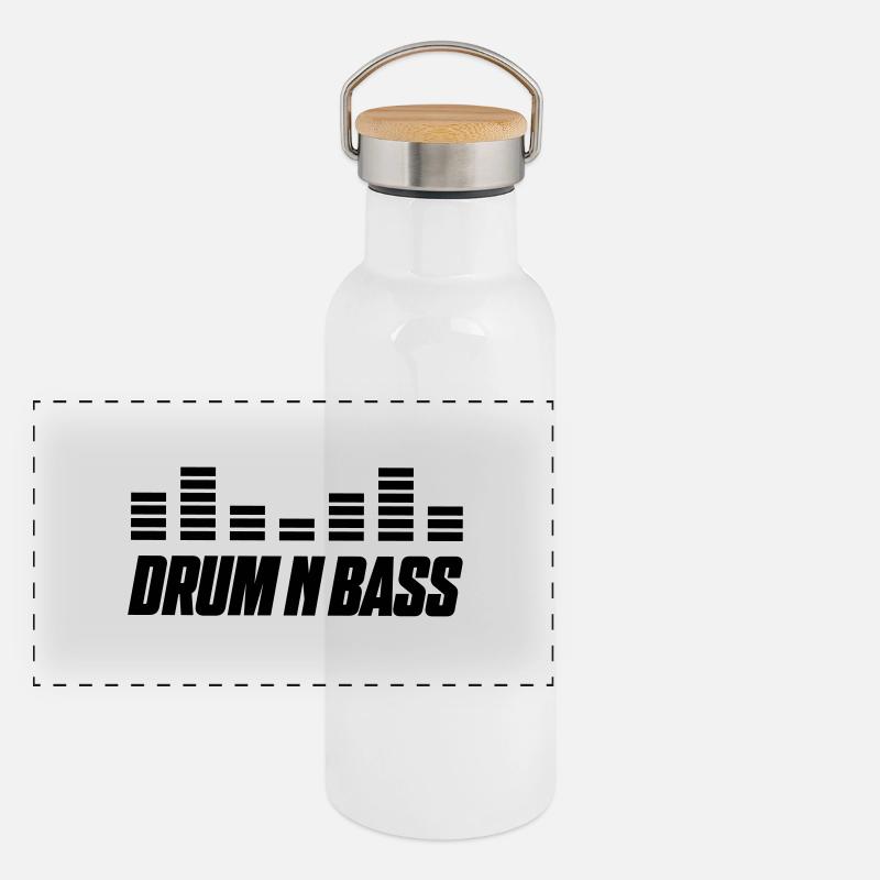 drum bass Panorama Thermosflasche mit Bambusdeckel