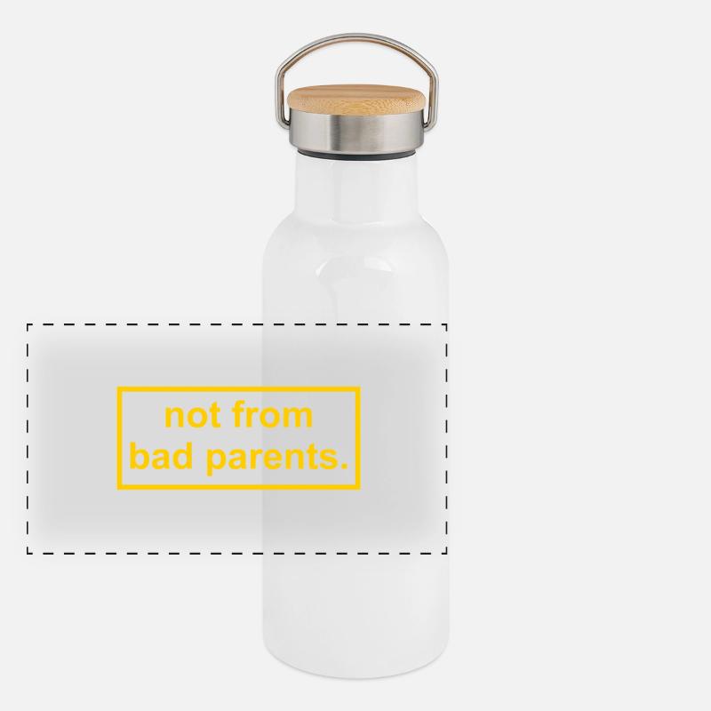 not from bad parents - Nicht von schlechten Eltern Panorama Thermosflasche mit Bambusdeckel