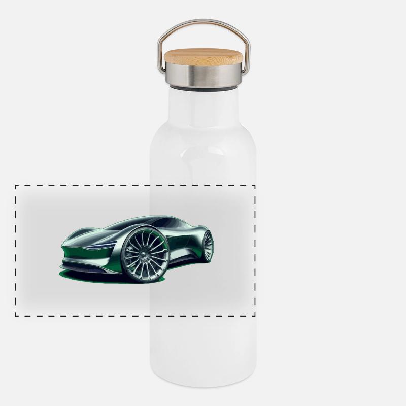 Futuristic super car Panoramic Thermal Bottle with Bamboo Lid