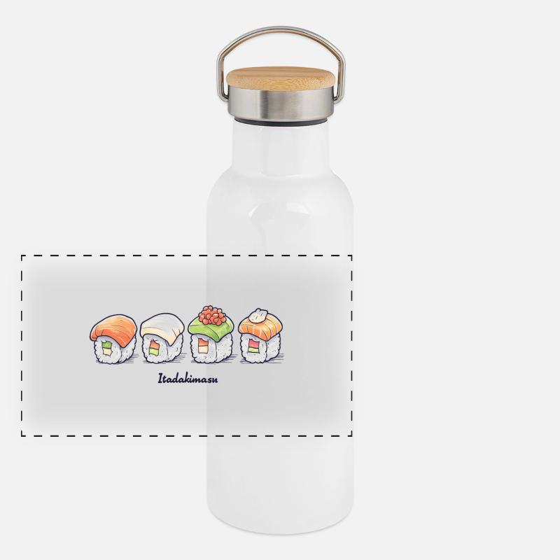 Panorama Thermosflasche mit Bambusdeckel